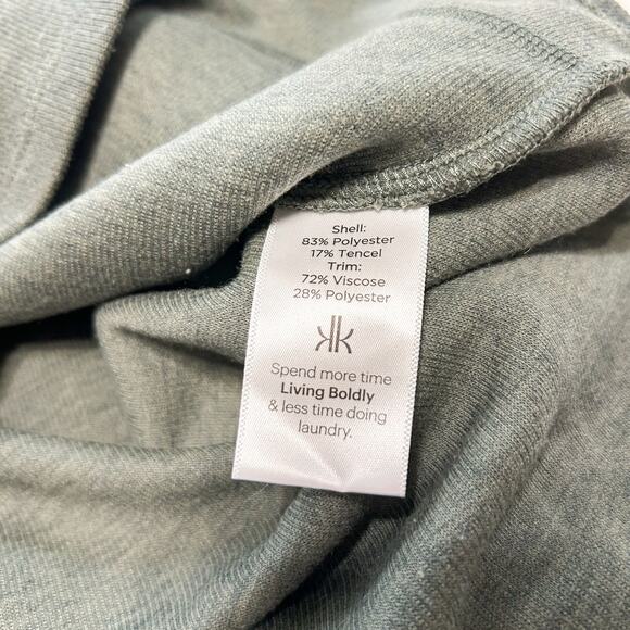 Krimson Klover Ceres Quarter Zip Pullover Tunic Green Brown Trim EUC Size Medium - Picture 7 of 7